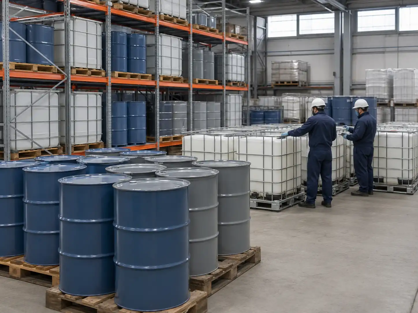 Warehouse operations supporting the supply of packaged industrial chemicals
